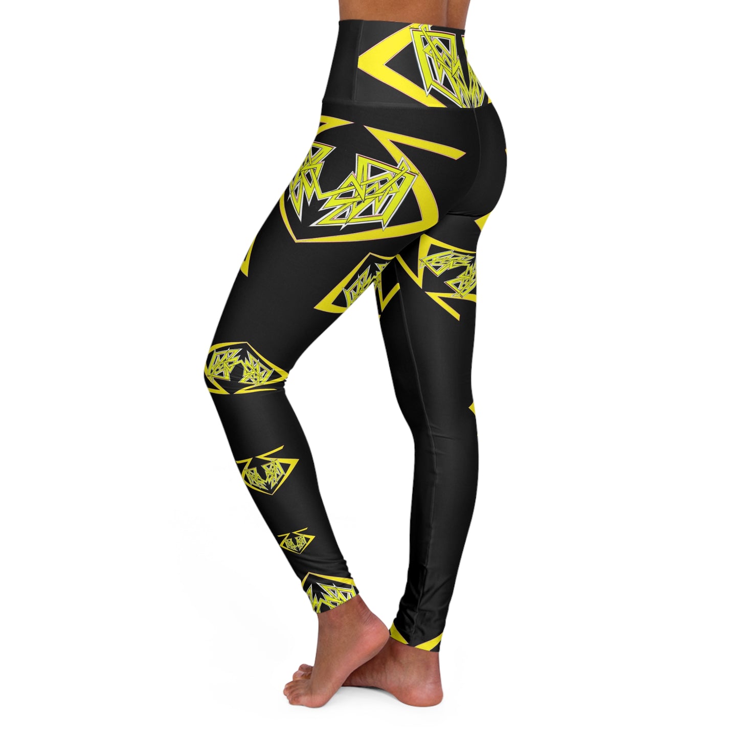 Bold Geometric High Waisted Yoga Leggings for Active Women